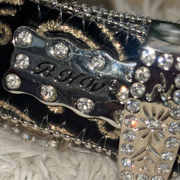 BHW Genuine Leather Cross Rhinestone Western Cowgirl Bling Belt Size large nwot main image 11